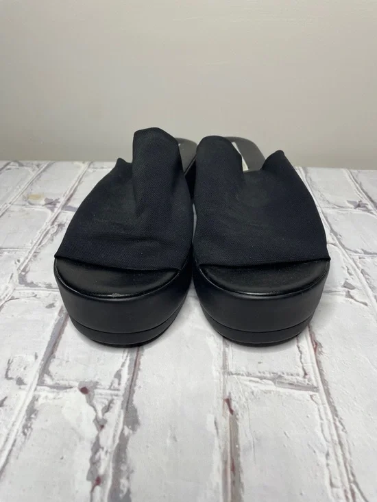 Steve Madden Black Platform Slip-On Sandals - Picture 3 of 6